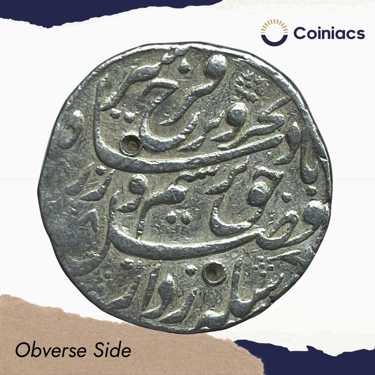One Rupee Farukhsiyar RY 5 (Reign 1713-19 CE) Shah Jahanabad Mint Silver Coin, Mughal Empire, Collectible. - Image 2