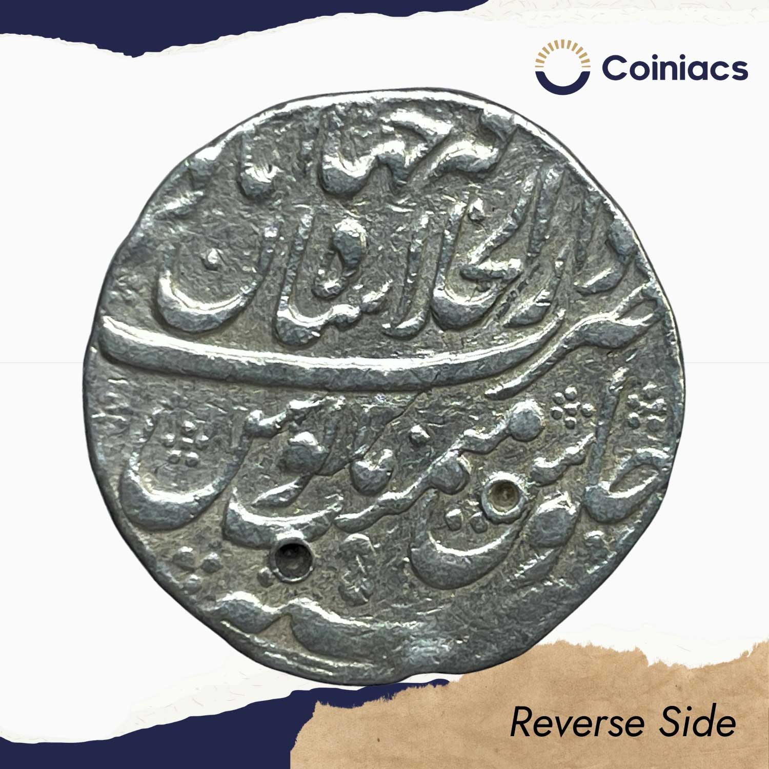 One Rupee Farukhsiyar RY 5 (Reign 1713-19 CE) Shah Jahanabad Mint Silver Coin, Mughal Empire, Collectible. - Image 3