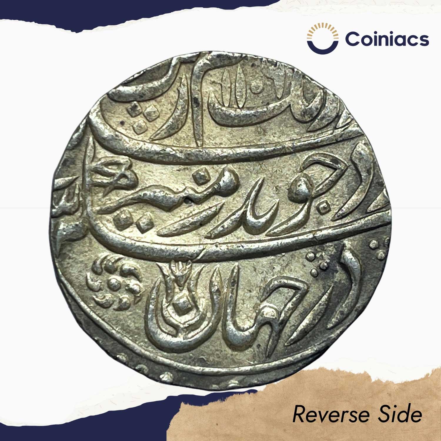 One Rupee Aurangzeb 1106 AH RY 39 (1694-95 CE) Itawa Mint Silver coin, Mughal Empire, AUNC. - Image 3