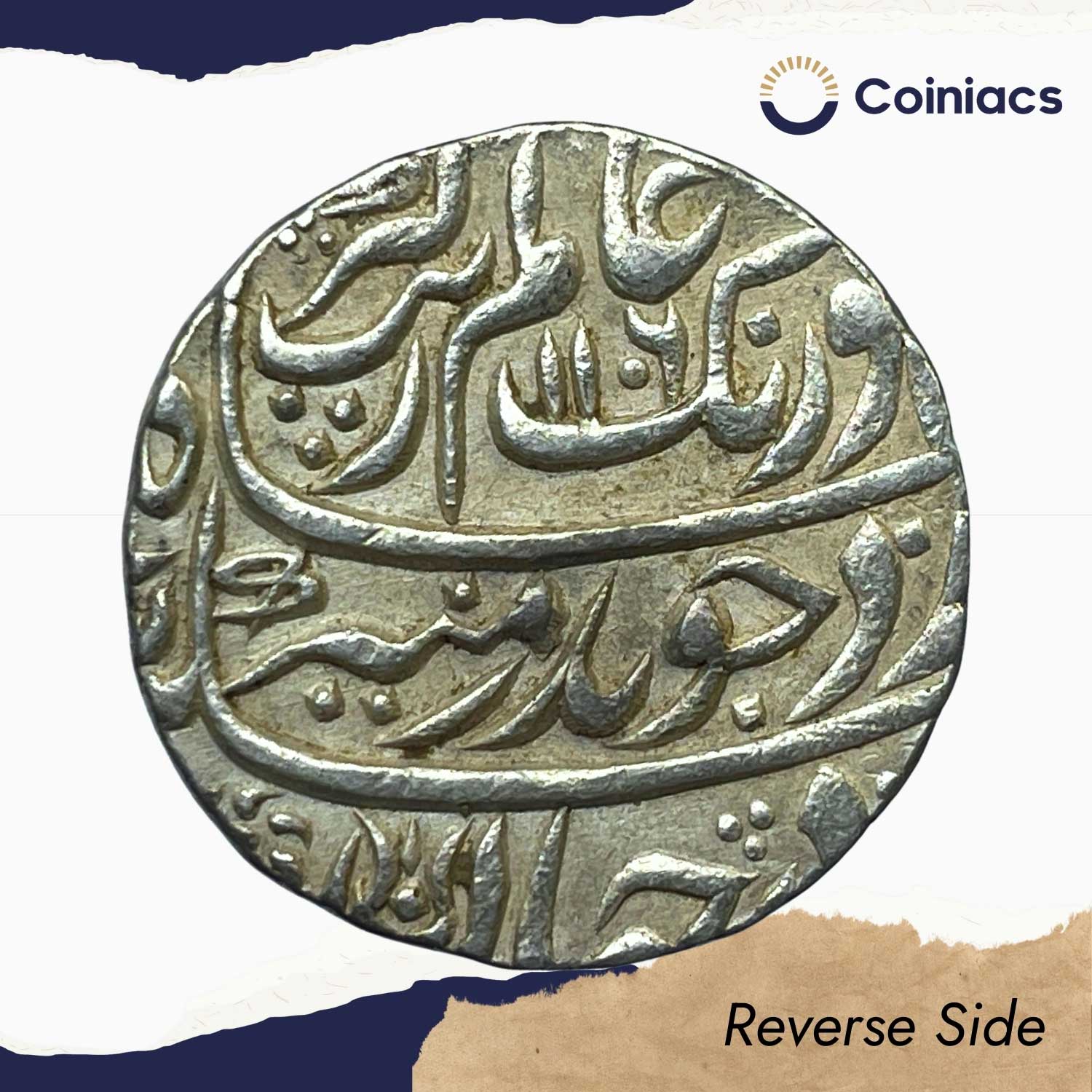 One Rupee Aurangzeb 1106 AH RY 39 (1694-95 CE) Itawa Mint Silver coin, Mughal Empire, XF+. - Image 3