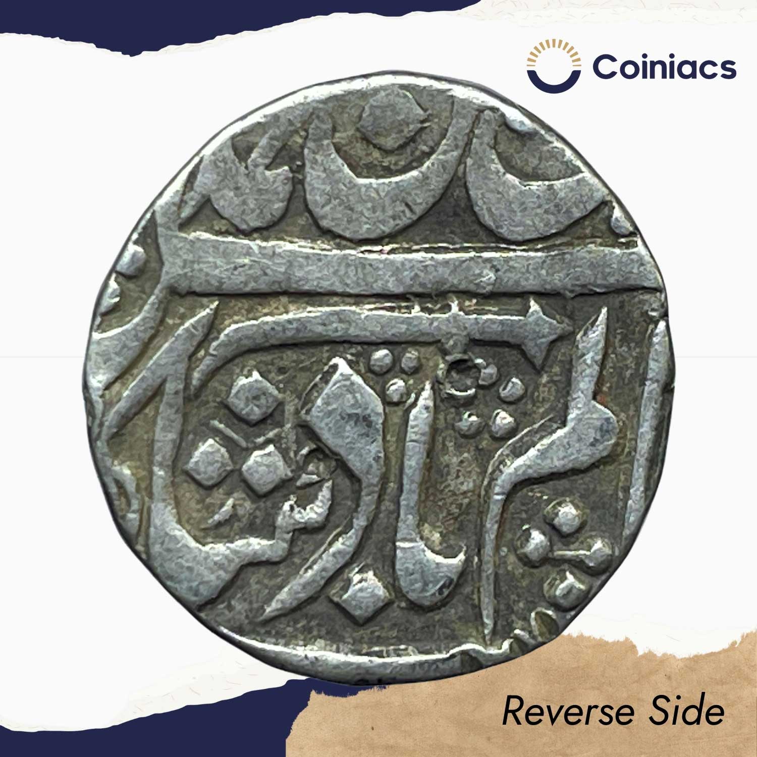 One Rupee Shah Allam II (Issuer Local Governor Mirza Najaf Khan) RY 12 Kora Mint Silver Coin, Mughal Empire, Collectible. - Image 3