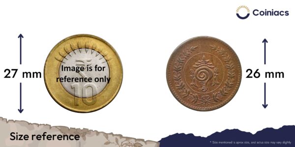 Scarce One Fanam Moolam Thirunal Rama Varma VI ND (1906-1935) Copper Coin, Princely State of Travancore, Collectible. - Image 4
