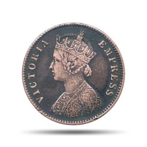 One Quarter Anna Victoria Empress (Ganga Singh) 1895 Copper Coin, Princely State of Bikanir, Collectible.