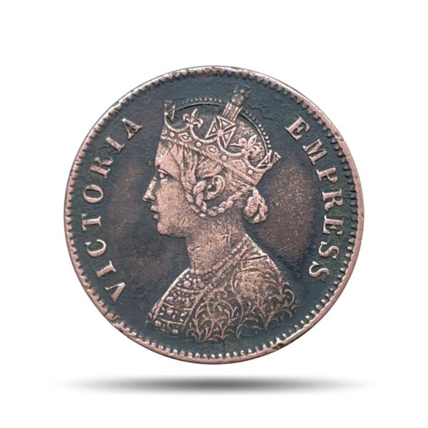 One Quarter Anna Victoria Empress (Ganga Singh) 1895 Copper Coin, Princely State of Bikanir, Collectible.
