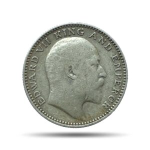 Rare Half Rupee Edward VII 1909 (Key Date) Calcutta Mint Silver Coin, British India Uniform Coinage, Collectible.