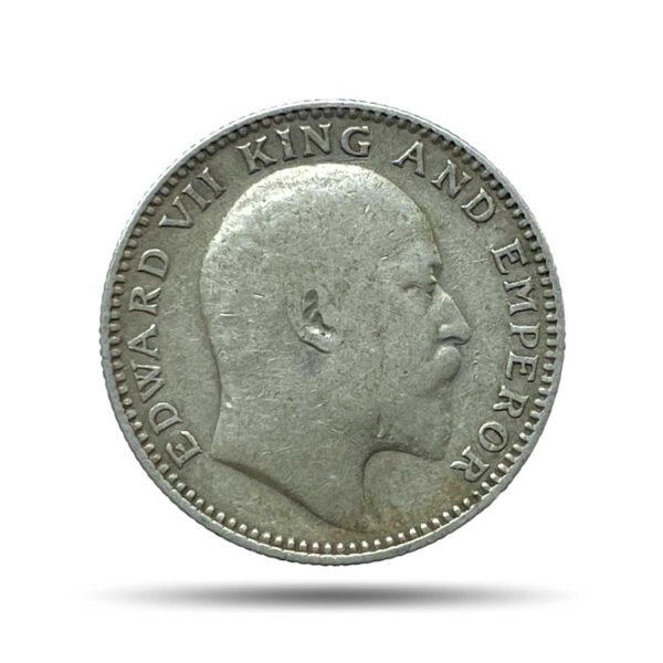 Rare Half Rupee Edward VII 1909 (Key Date) Calcutta Mint Silver Coin, British India Uniform Coinage, Collectible.