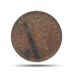 1/12 Anna Victoria Empress 1893 Calcutta Mint Copper Coin, British India Uniform Coinage, Collectible.