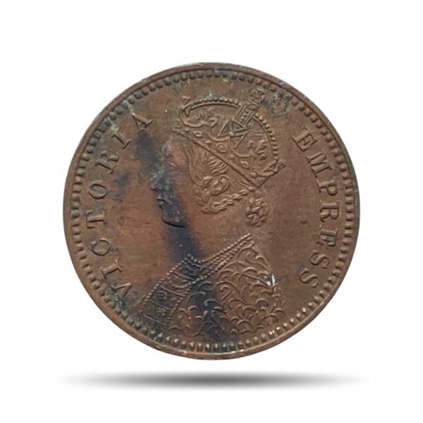 1/12 Anna Victoria Empress 1893 Calcutta Mint Copper Coin, British India Uniform Coinage, Collectible.