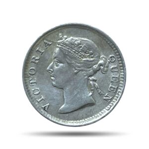 5 Cents Victoria Queen 1895 Royal Mint Silver Foreign Coin, Straits Settlements (Part of Present day Malaysia), Collectible.