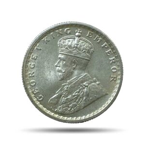 Half Rupee George V King Emperor 1936 Calcutta Mint Silver Coin, British India Uniform Coinage, UNC.