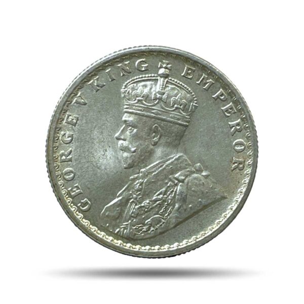 Half Rupee George V King Emperor 1936 Calcutta Mint Silver Coin, British India Uniform Coinage, UNC.