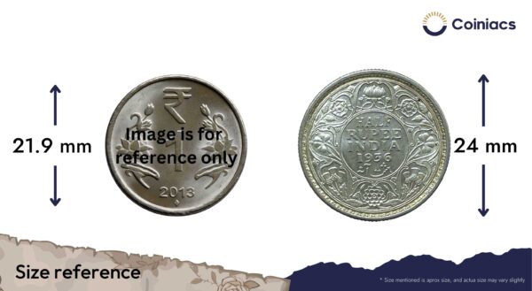 Half Rupee George V King Emperor 1936 Calcutta Mint Silver Coin, British India Uniform Coinage, UNC. - Image 4