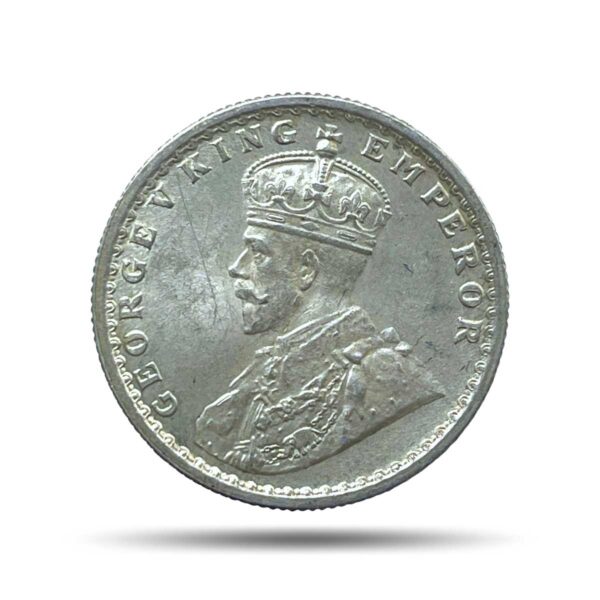 Half Rupee George V King Emperor 1936 Calcutta Mint Silver Coin, British India Uniform Coinage, UNC.