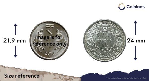 Half Rupee George V King Emperor 1936 Calcutta Mint Silver Coin, British India Uniform Coinage, UNC. - Image 4