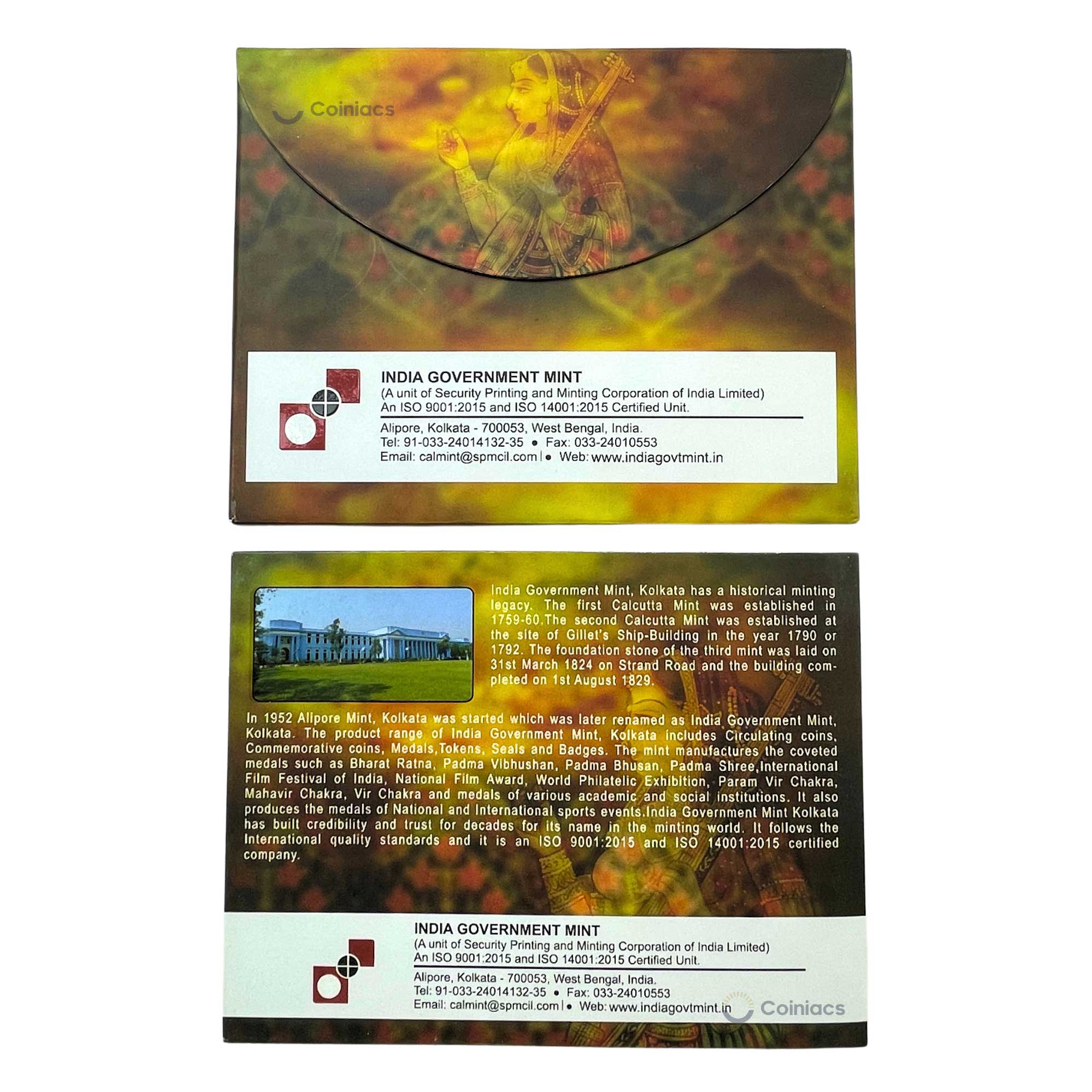 Rare Proof SET of 525th Birth Anniversary of Saint Meera Bai (1498-2023) 525 Rupees Calcutta Mint Silver Commemorative Coin, Republic India Decimal Series, Proof. - Image 4