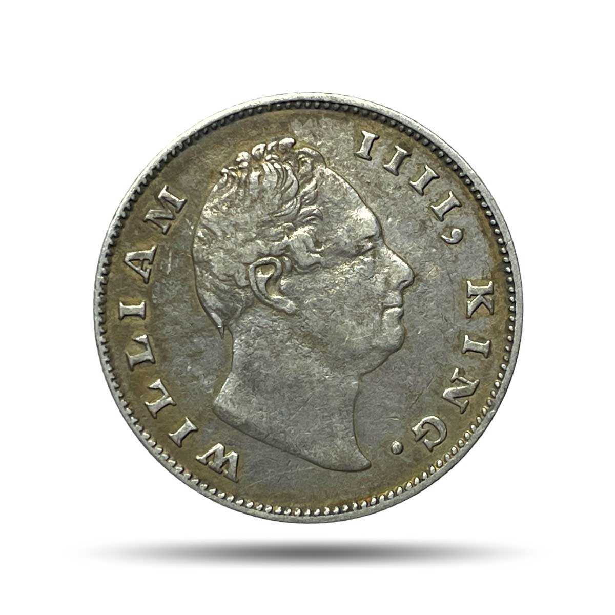 Scarce One Rupee William IIII 1835 Calcutta Mint (Obv-A, Rev-I) Silver Coin, British India Uniform Coinage, Collectible.