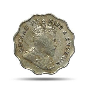 Scarce 1 Anna Edward VII King & Emperor 1907 Bombay Mint Copper-Nickel Coin, British India Uniform Coinage, Collectible.