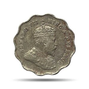 Scarce 1 Anna Edward VII King & Emperor 1908 Bombay Mint Copper-Nickel Coin, British India Uniform Coinage, Collectible.