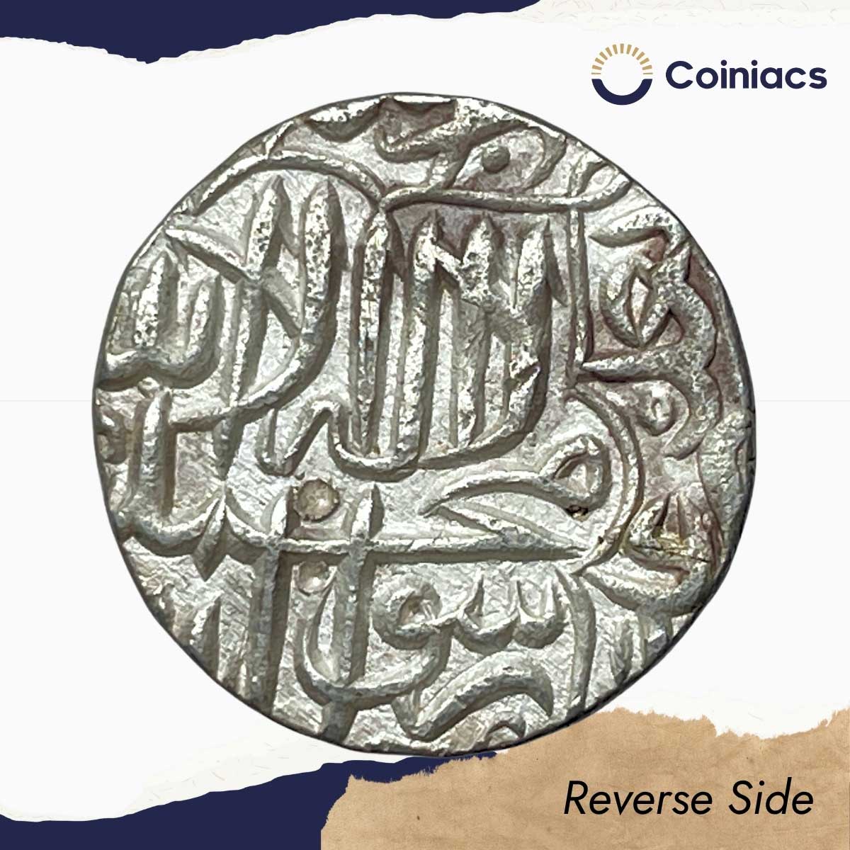 One Rupee Jalal-ud-Din Muhammad Akbar Silver Coin, Mughal Empire, XF+ - Image 3