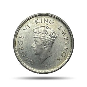 Scarce Half Rupee George VI King Emperor 1939 Silver Coin, British India Uniform Coinage, UNC.