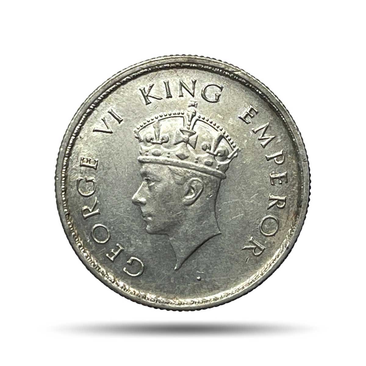 Scarce Half Rupee George VI King Emperor 1939 Silver Coin, British India Uniform Coinage, AUNC.