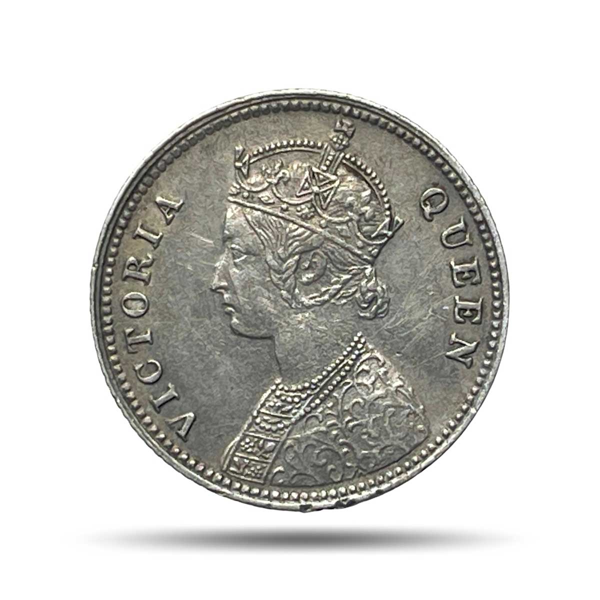 1/4 Rupee Victoria Queen 1862 Silver Coin, British India Uniform Coinage, Collectable.
