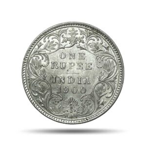 One Rupee Victoria Empress 1900 'B' Incuse Bombay Mint Silver Coin, British India Uniform Coinage, AUNC.