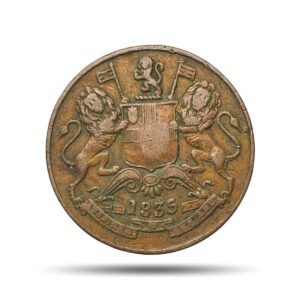 Half Anna East India Company 1835 Copper Coin, British India Uniform Coinage, Collectible.