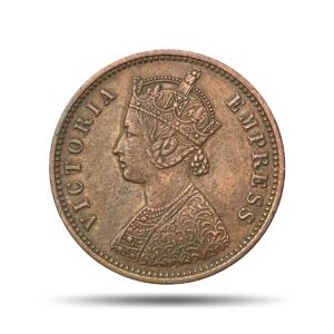 One Quarter Anna Victoria Empress 1889 (Key Date) Bombay Mint (Obv B, Rev I) Copper Coin, British India Uniform Coinage, Collectible.