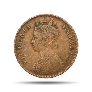 One Quarter Anna Victoria Empress 1892 Calcutta Mint (Obv B, Rev II) Copper Coin, British India Uniform Coinage, Collectible.