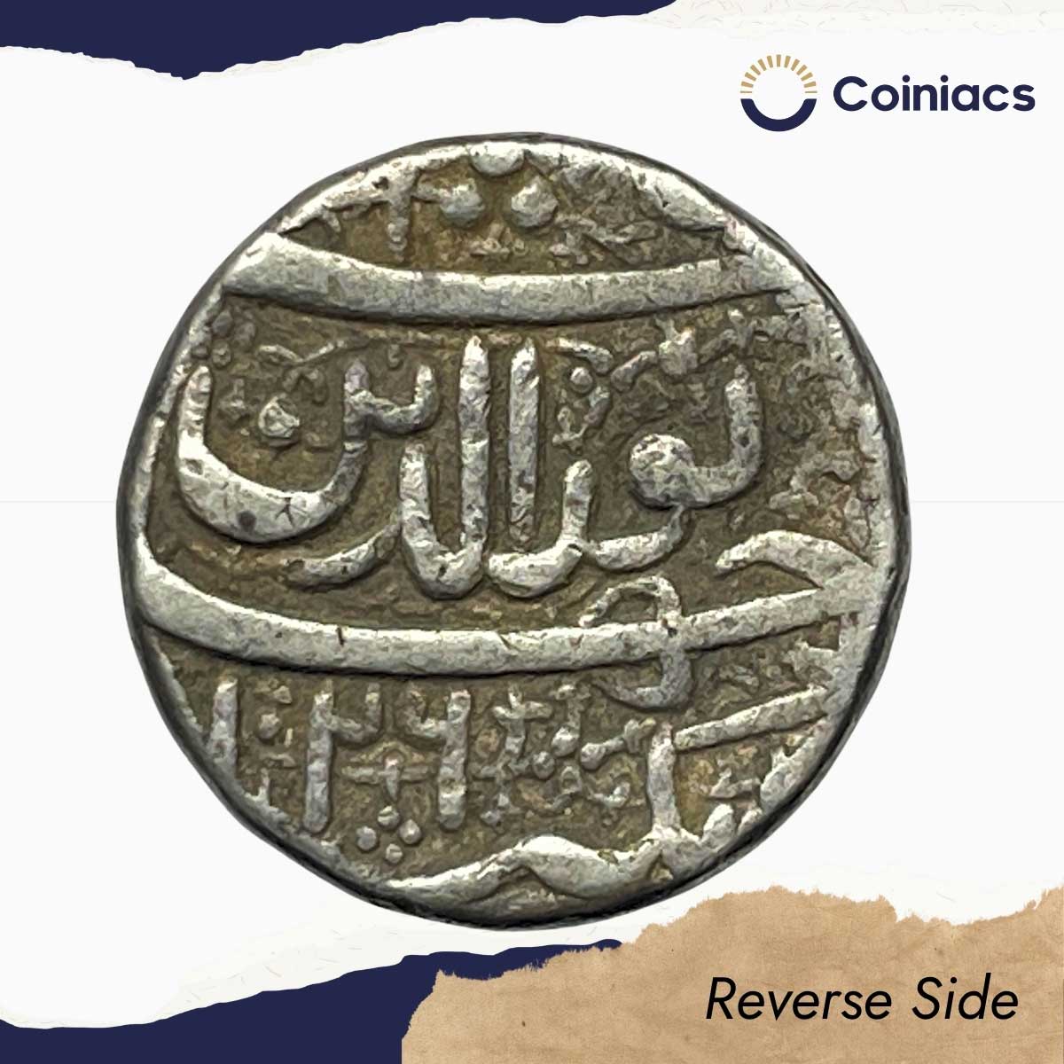 One Rupee Jahangir 1026 AH RY-26 (Reign 1605-1627 CE) Silver Coin, Mughal Empire, Collectible. - Image 3