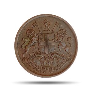 1/12 Anna East India Company 1848 Copper Coin, British India Uniform Coinage, XF.