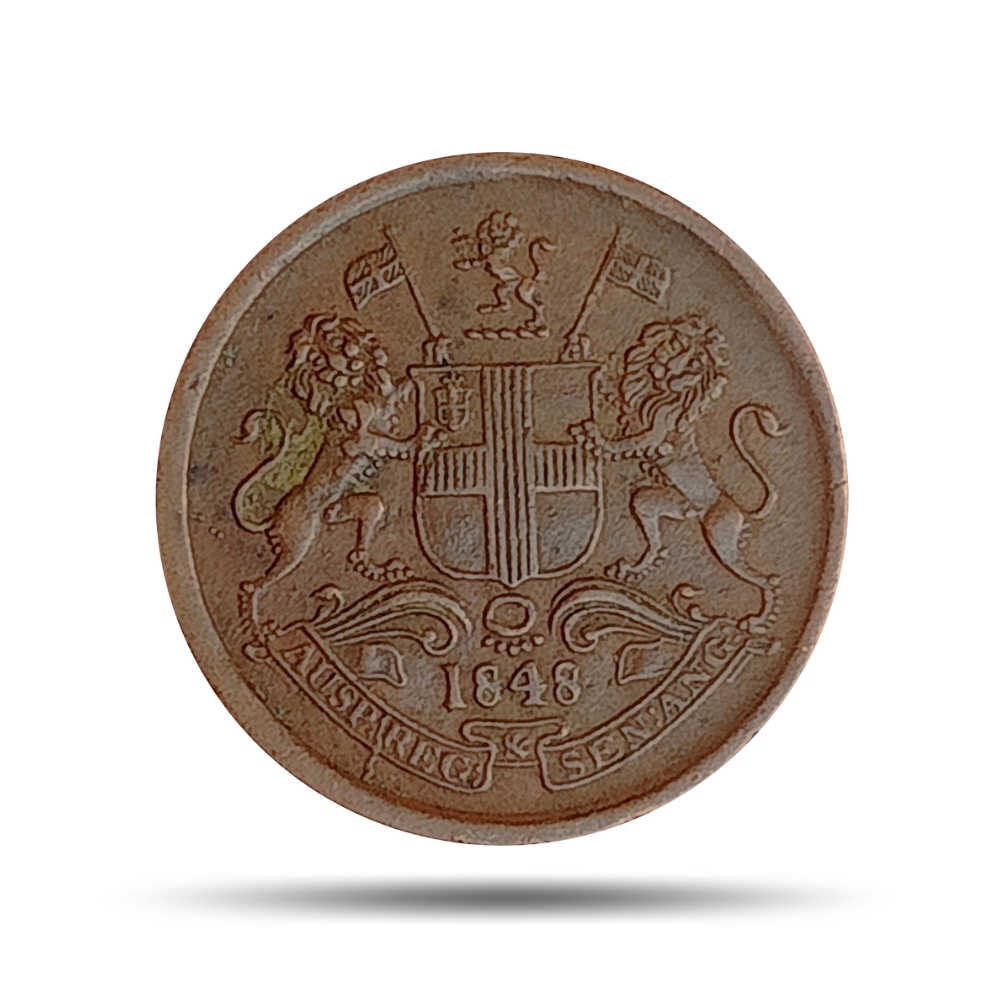 1/12 Anna East India Company 1848 Copper Coin, British India Uniform Coinage, XF.