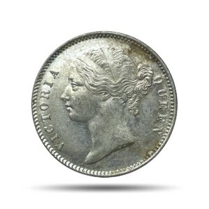 UNC One Rupee Victoria Queen 1840 Divided Legend W.W. (Re-engraved hair) Silver Coin, British India Uniform Coinage, UNC.
