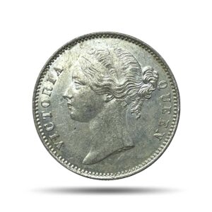 UNC One Rupee Victoria Queen 1840 Divided Legend W.W. (Re-engraved hair) Silver Coin, British India Uniform Coinage, UNC.