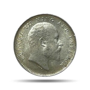 UNC Two Annas Edward VII King And Emperor 1910 Calcutta Mint Silver Coin, British India Uniform Coinage, UNC.