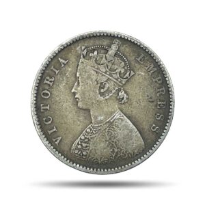 Scarce Half Rupee Victoria Empress 1899 Inverse B incused Bombay Mint Silver Coin, British India Uniform Coinage, Fine.