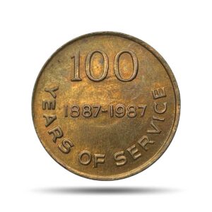 Medal 100 Years of Service 1887-1987 South Eastern Railway Bengal Nagpur Railway Copper