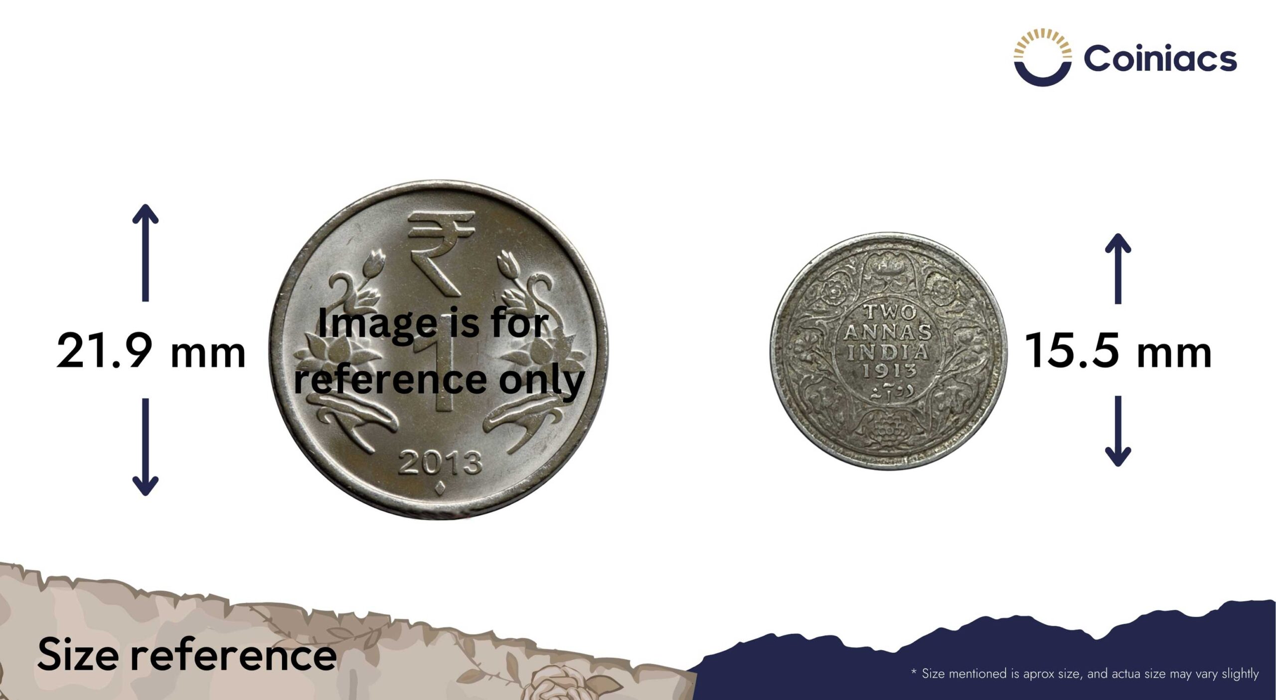 Two Annas George V King Emperor 1913 Calcutta Mint Silver Coin, British India Uniform Coinage, Collectible. - Image 4
