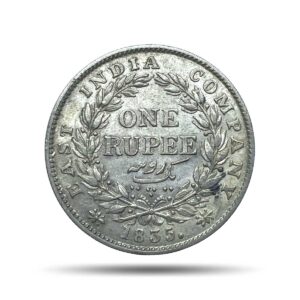 Rare One Rupee William IIII 1835 Calcutta Mint (Obv-A, Rev-I) Silver Coin, British India Uniform Coinage, Collectible.