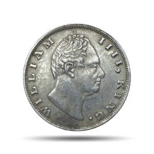 Rare One Rupee William IIII 1835 Calcutta Mint (Obv-A, Rev-III) Silver Coin, British India Uniform Coinage, Collectible.