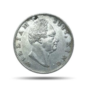 Rare One Rupee William IIII 1835 Calcutta Mint (Obv-A, Rev-II) Silver Coin, British India Uniform Coinage, Collectible.