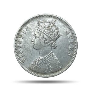 One Rupee Victoria Queen 1862 (4 dots) Silver Coin, British India Uniform Coinage, Collectible.
