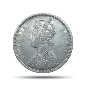 One Rupee Victoria Queen 1862 (7 dots) Silver Coin, British India Uniform Coinage, Collectible.