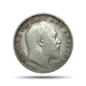 Scarce Half Rupee Edward VII 1910 Calcutta Mint Silver Coin, British India Uniform Coinage, Collectible.