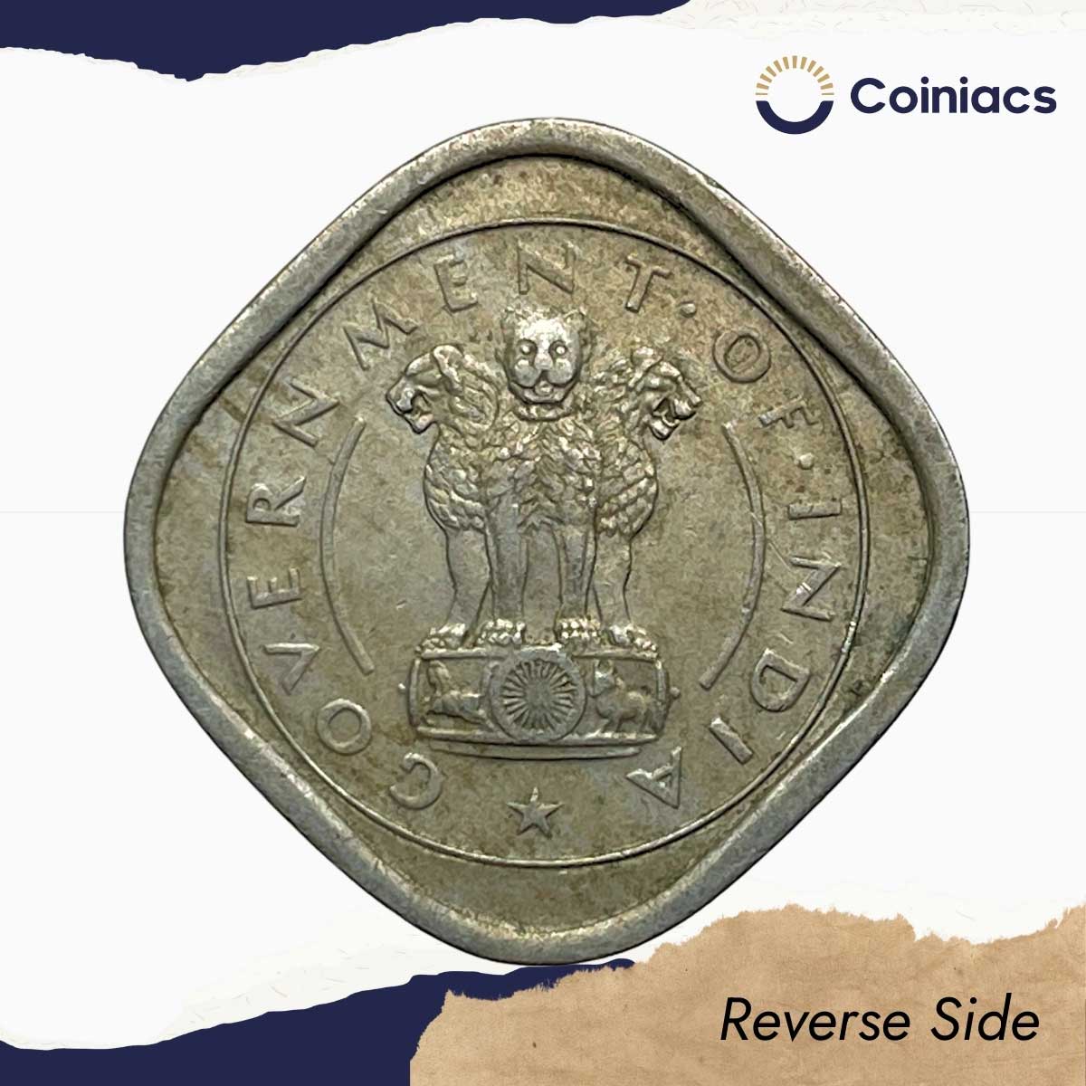 Scarce Two Annas (Bull Anna) 1954 Bombay Mint Copper Nickel Coin, Republic India Anna Series, XF+. - Image 2