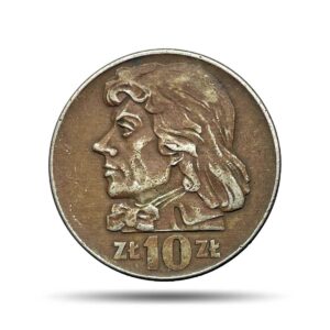 10 Zlotys Tadeusz Koiciuszko 1959 CE Copper-Nickel Coin, Poland, XF.