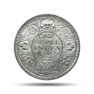 One Rupee George VI King Emperor 1940 CE Bombay Mint (Obv A(a), Rev I) 11.6 gms Silver Coin, British India Uniform Coinage, UNC.
