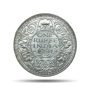 One Rupee George VI King Emperor 1941 CE Bombay Mint (Obv A(a), Rev I) 11.6 gms Silver Coin, British India Uniform Coinage, UNC.
