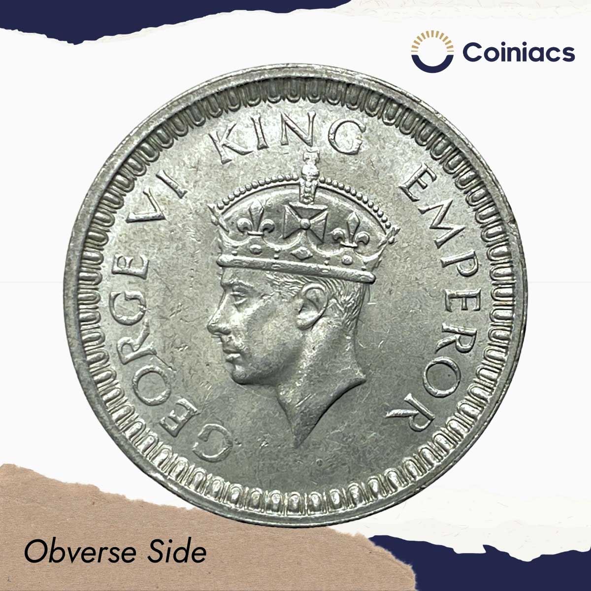 One Rupee George VI King Emperor 1942 CE Bombay Mint (Obv B, Rev II) 11.6 gms Silver Coin, British India Uniform Coinage, UNC. - Image 2